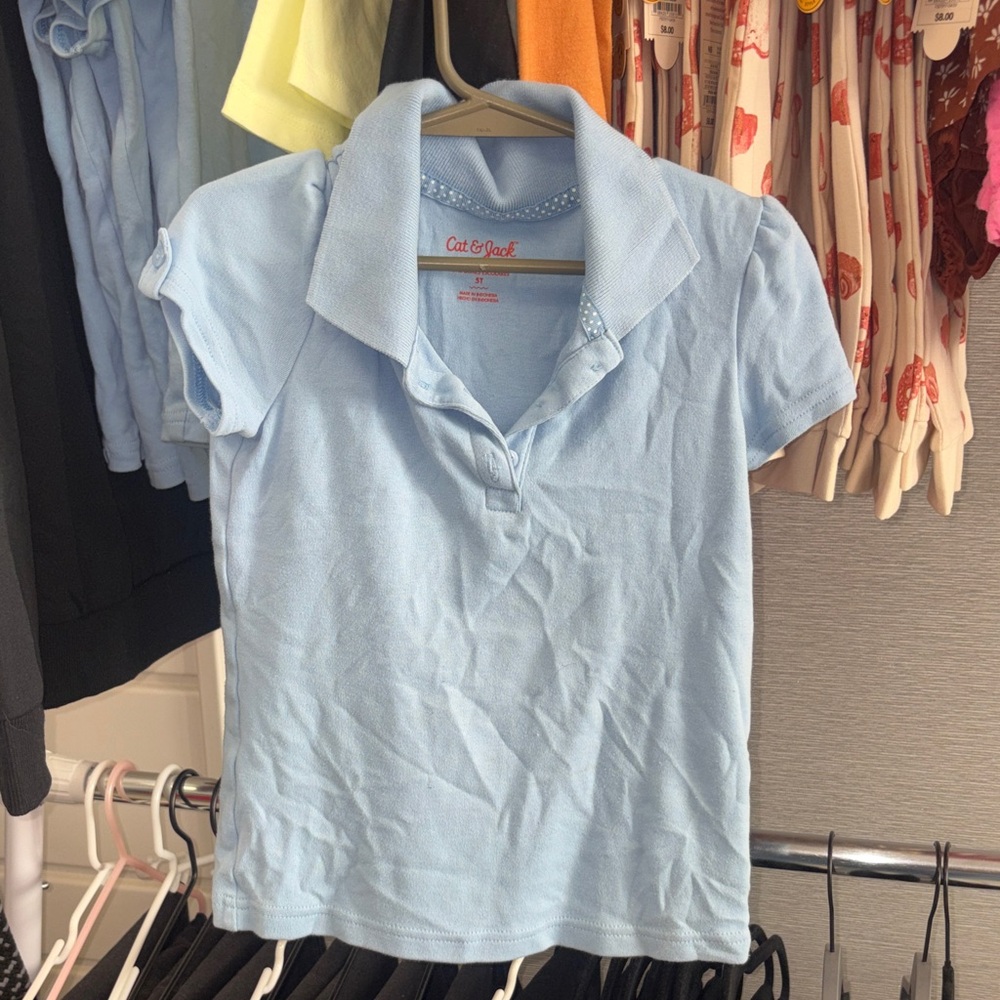 5/$10 Cat & Jack Light Blue Polo Shirt